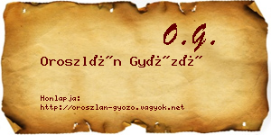 Oroszlán Győző névjegykártya